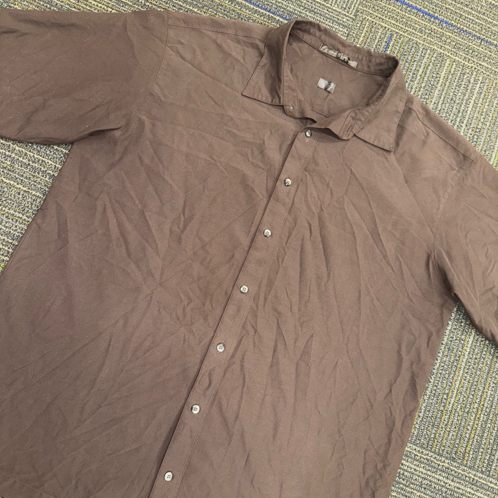 Nike Tiger Woods Collection Shirt Mens XL Brown Excellent Short Sleeve Button Up